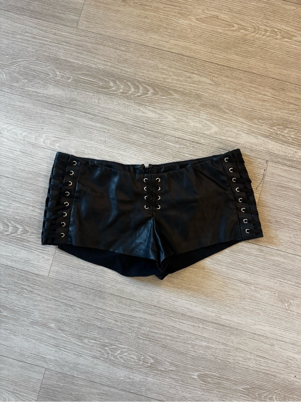 I.AM.GIA Black Faux Leather Shorts